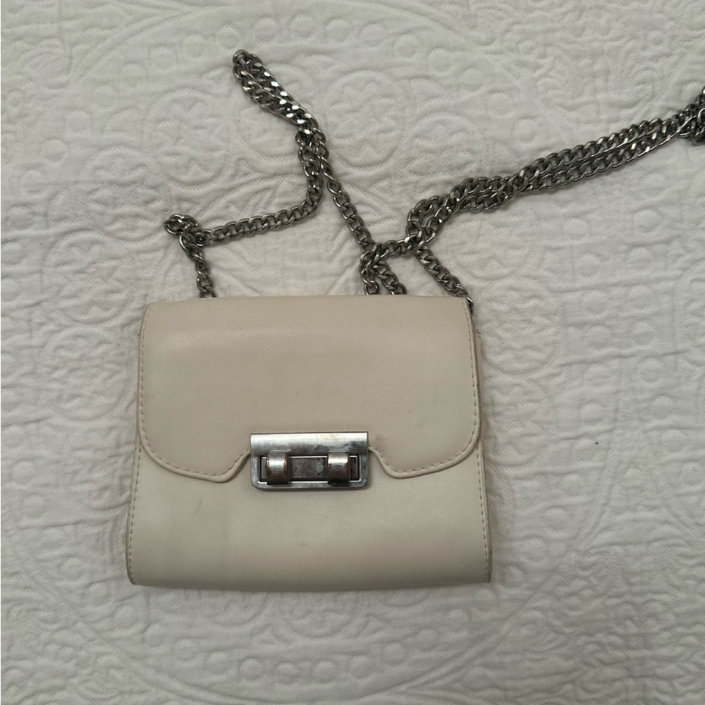 White Flap Buckle Crossbody Bag